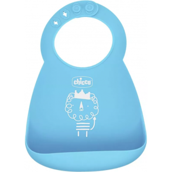 Нагрудник силиконовый CHICCO EASY ROLL BLUE